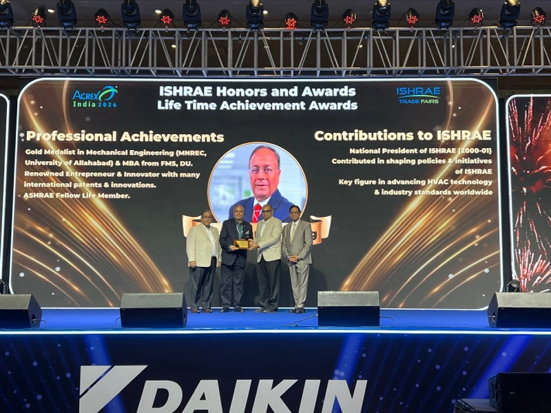 Mr. Uma Shanker Lifetime Achievement Award by ISHRAE on 12 March, 2026